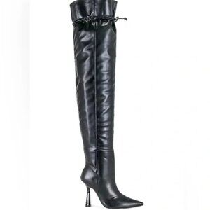 Good American Carla Over the Knee Boot NIB NEW Black